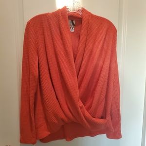 Anthropology waffel knit surplice top